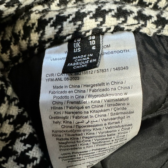 Vero Mode Black White Harper Short Houndstooth Skirt NWT Size 6 - Picture 5 of 6